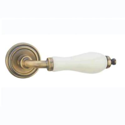 China Classic Antique Brass Zinc Alloy Ceramic Door Handle for sale