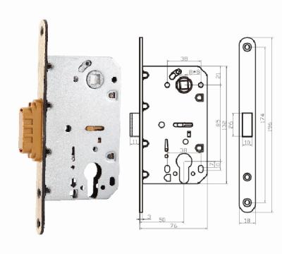 China CX410C-S Type Cylinder Magnetic Mortise Door Lock Russian And Isreal Market for sale