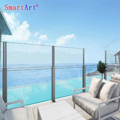 China 2022 Height Modern Adjustable Retractable Glass Screens For Restaurant Terraces Dining Room Partition for sale