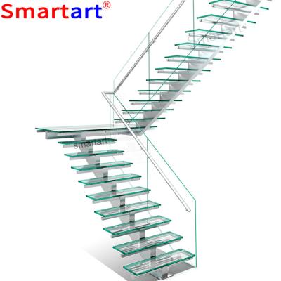 China Contemporary Smartart 2022 tempered glass circular staircase indoor /outdoor fiberglass stair steps lowes for sale