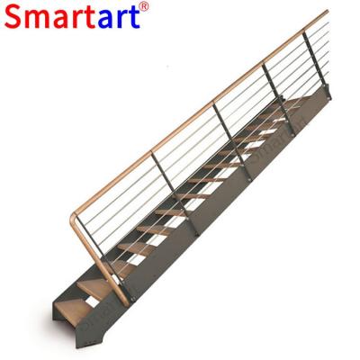 China 2022 Chinese Smartart Promotion Top Quality Double Steel Stringer Staircase For Indoor for sale