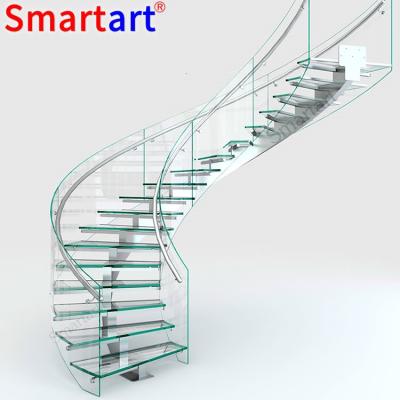 China 2022 Modern Smartart Style Modern Design Unique Curved Staircase for sale