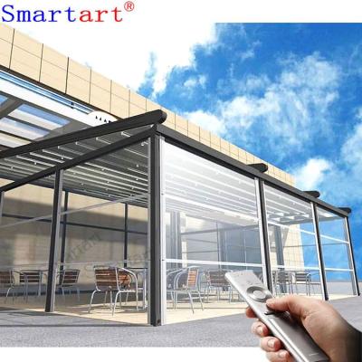 China 2022 Magnetic Screen Remote Control Motorized Sash Window System for Restaurant Terrace Patio and Balcony for sale