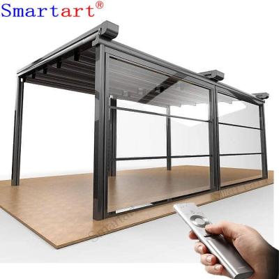 China 2022 Magnetic Screen Vertical Glass Partitions Motorized Upward Glass Walls Electric Vertical Glass Walls for sale