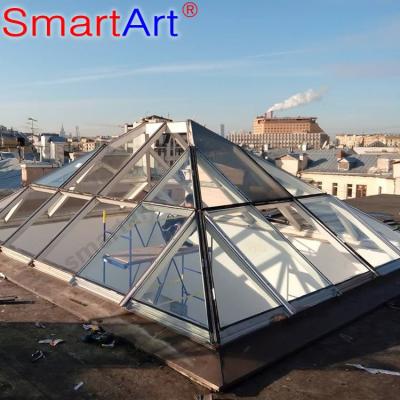 China 2022 Modern Smart Art Glass Canopy Glass Roof For Solarium for sale