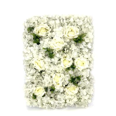 China Eco-Friendly All Kinds Of Dissimilarity Customizable Rose Foliage Faux Flower Wall Decoration White for sale