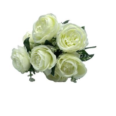 China Wholesale Cheap Artificial Flowers Rose Bouquet Eco-Friendly Decoration Artificial Flower Bunch for sale