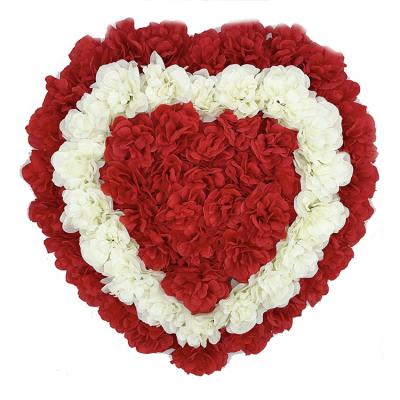 China Silk Garland Front Door Wedding Red Decor Rose Flower Wreath Heart Shape Eco-friendly Peony Flower Wreath for sale