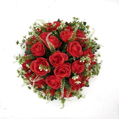 China Good Quality Road Guide Plastic Exported Rose Ball Wedding Decoration Artificial Table Flower Eco-friendly for sale