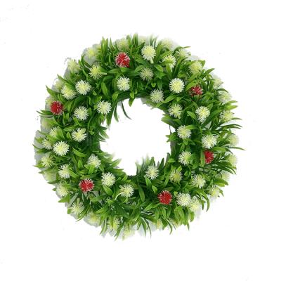 China Wholesale Eco-friendly Plastic Artificial Christmas Water Plants Flower Garlands HH0002 For Front Door for sale