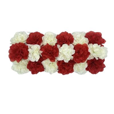 China Eco-friendly Festive Hydrangea Flower 3d Artificial Wall Celebration Decoration Red And White Wedding Backdrop XP0005 for sale