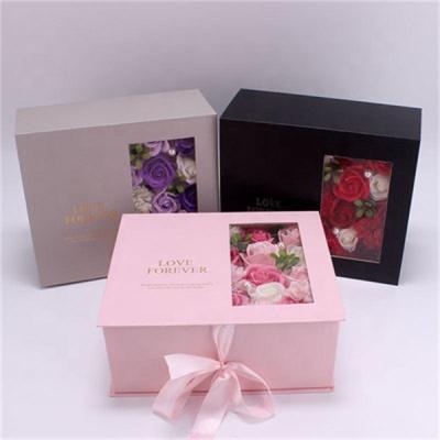 China High Quality Carnation Wedding Durable Valentine's Day Gift Box Velvet Rabbit Artificial Rose Soap Flower for sale