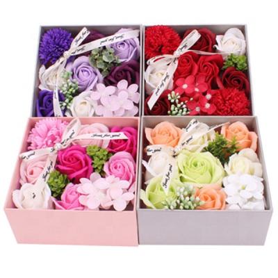 China Valentine's Day Durable Simulation Flower Girlfriends Birthday Gift Box Colorful Bath Rose Soap Flower for sale