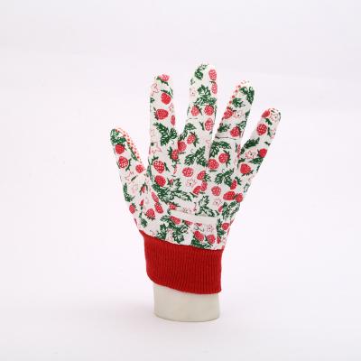 China 2020 High Quality CE Kids Women Comfortable And Flexible Garden Working Gloves With PVC Dots for sale