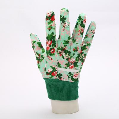 China Free Sample Comfortable And Flexible ISO PVC Dot Garden Gloves With Prongs For Digging Planting for sale