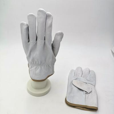 China Comfortable And Flexible Cheap White Goat Skin Work Gloves Sheep Skin Work Leather Gloves for sale