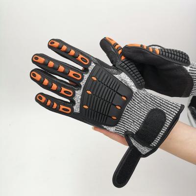 China Sandy Nitrile Coated Anti Slip Comfortable And Flexible Cut Resistant TPR Impact Gloves Mechanic Glove for sale