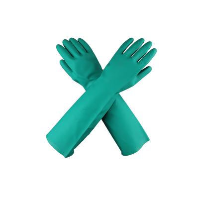 China Waterproof Unique Design Occupational Safety Gloves Long Latex Crinkle Nitrile Gloves for sale