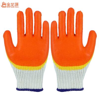 China Comfortable And Flexible Safety 10 Gauge Double Color 80g Cotton Latex Coated Gloves for sale