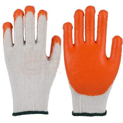 China Wholesale Cheap Comfortable And Flexible 10 Gauge Cotton Knitted Natural Latex Coated Gloves Supplier for sale