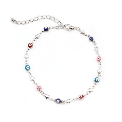 China New Fashion Allergy Free Jewelry Adjustable Devil Eye Anklets Star Blue Eye Anklet Chain For Women Gift Free Shipping Wholesale Item for sale