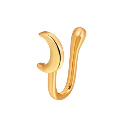 China Allergy Free Non Copper China Adjustable No Puncture Thin Gold Nose Cuff Ring For Girl Women Free Shipping Wholesale Cheap for sale