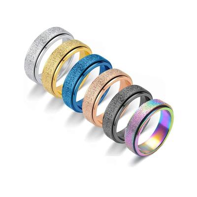 China Punk Scrub Rotary Decompression Ring Punk Rub Rotary Decompression Custom Eternity Rings Jewelry Women for sale