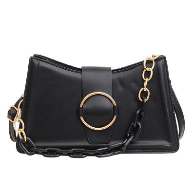 China Fashionable high-grade chain single shoulder temperament small satchel high-grade solid color armpit bag for sale