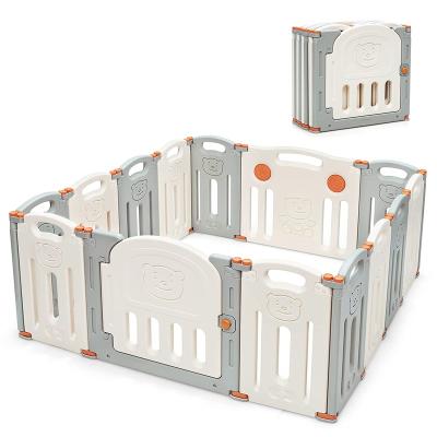 China New Design EN71 12+2 Large Traditional Indoor Kids Playground Plastic Park Fence , Baby Playpen for sale