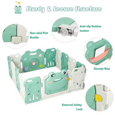 China Easy Frog Gate Safety Baby Assembly ABST Baby Playpen 8+2 Indoor Play Yard Fencing Fence Play Yard Baby Fence Bear for sale