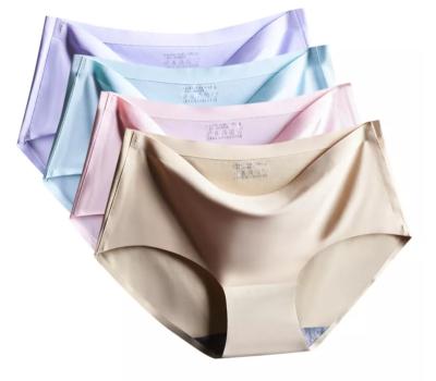 China XuanLing Breathable Wholesale Women Mid Waist Seamless Panties Ice Silk Sports Quick Drying Underwear for sale