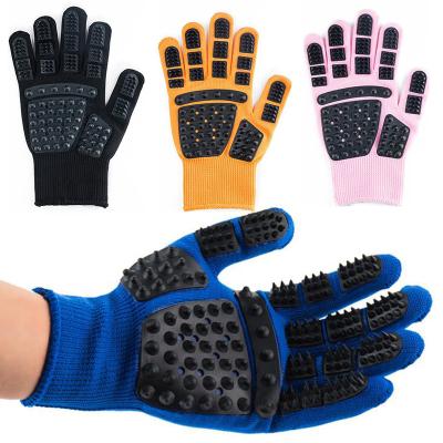 China Good Stocked Selling Manufacturer Wholesale Dog Grooming Gloves Cat Hairy Bathing Massage Pet Brush Gloves Cleaning Tool for sale