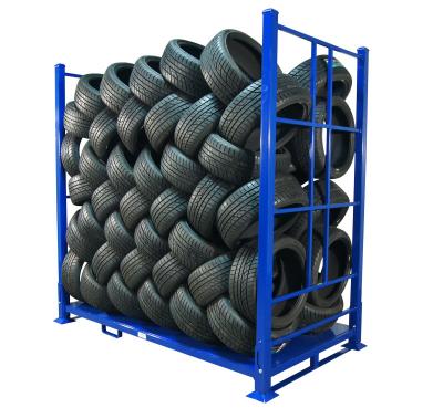 China Warehouse Foldable Stack Portable Steel Storage Tire Pallet Racking/Rack for sale