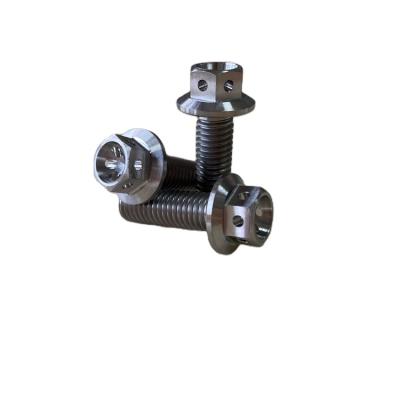 China Industry Or Motorycle Parts Gr5 Titanium Flange Bolts For Motorcycle MTB Flange Socket Head M5 M6 M8 M10 for sale