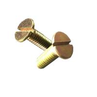 China Iron Zinc Plated Slotted Flat Head Machine Screw , JIS M6 12mm Screw for sale