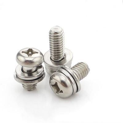 China M2.5 304 Stainless Steel Pan Head Screws ODM Flat Split Lock Washer Screw DIN7982 for sale