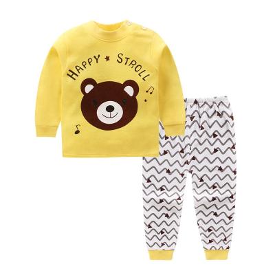 China Soft Cotton Children's Long Sleeve Round Neck Home Children's Clothes Sets Fashion for sale