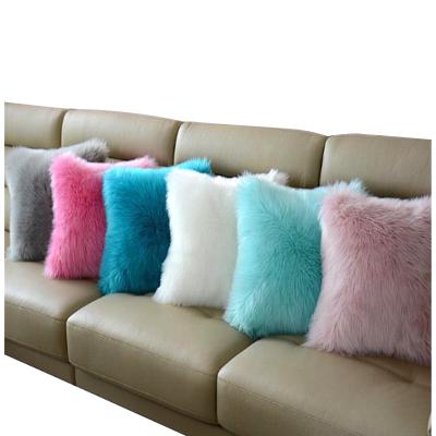 China Anti-Static Factory Whole Soft Faux Fur Pillow Cushion Cover With Zipper for sale