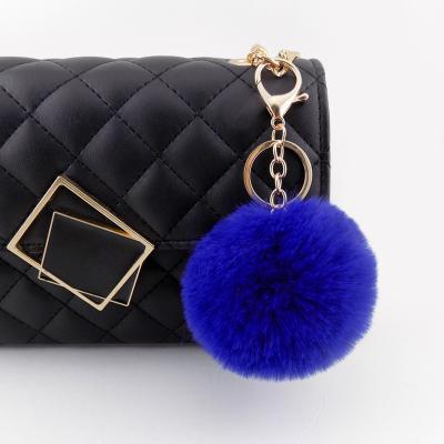 China New Design Eco-friendly Faux Fur And Rabbit Bag Key Chain Cellphone Fur Pom Pendant Pom Pom for sale