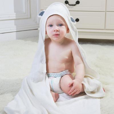 China Custom Made High Quality Bath Velor Hooded 100% Cotton Towel Safe For Baby Kids for sale