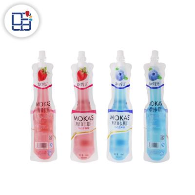 China Customized Unique Fruit Jelly Juice Pouch Bag With Spout Kids Food Irregular Shape Design Water Drinks Liquid Spout for sale