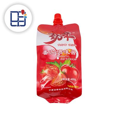 China Wholesale Disposable Waterproof Tomato Juice Liquid Sauce Packaging Stand Spout Pouch For Storage for sale