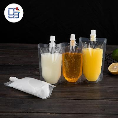 China Moisture Proof Custom Design Beverage Cheap Fruit Clear Spout Juice Pouches Food Packaging Bag for sale