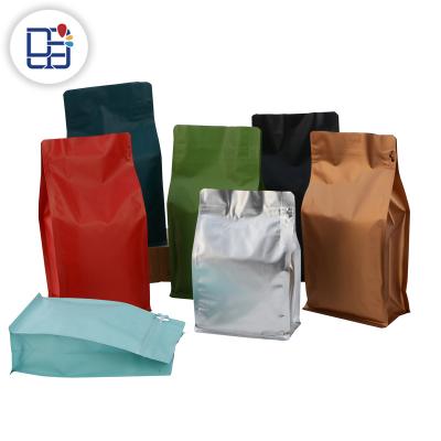 China Moisture Proof Disposable Food Grade Packaging Aluminum Foil Bottom Zip Lock Custom Coffee Bag for sale