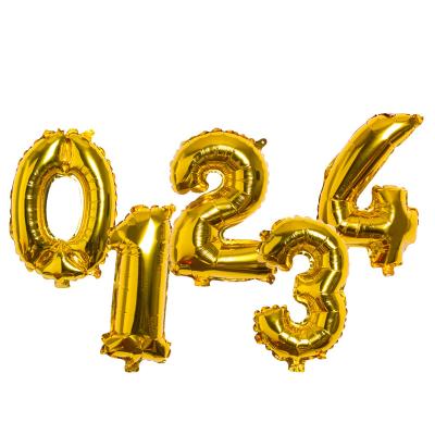 China Create An Atmosphere Guangdong Factory Plastic Foil Balloon Number Shape Wholesale Gold Foil Balloon for sale