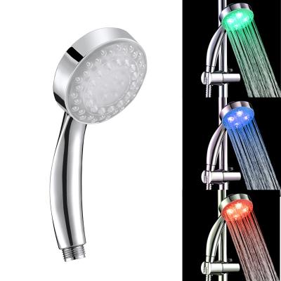 China Modern LED Shower Temperature Control 3 Color Handheld Shower Head High Pressure for sale