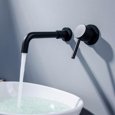 China Black Brass Hidden Wall Mounted Concealed Basin Faucet Hot And Cold Water Mixer Tap Bathroom Basin Faucet Toilet Faucet for sale