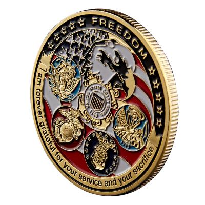 China Custom Factory USA Navy USMC Army Coast Guard of America Freedom Eagle Rare Challenge Coin Collection for sale