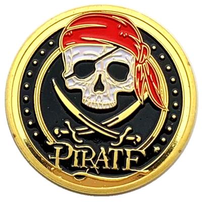 China Hot Sales America in Europe and America Pirates of the Caribbean Skull Medallion Gold Plated Pirate Ship Hand Made Coin for sale