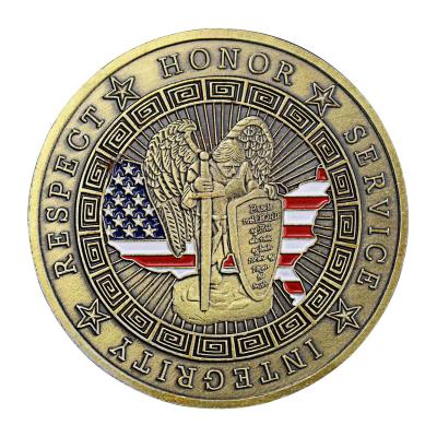 China Custom Collectable Copper Plated Coin Gift Prayer America USA Police Souvenir Coin Gift Do No Nistake Challenge Coin for sale